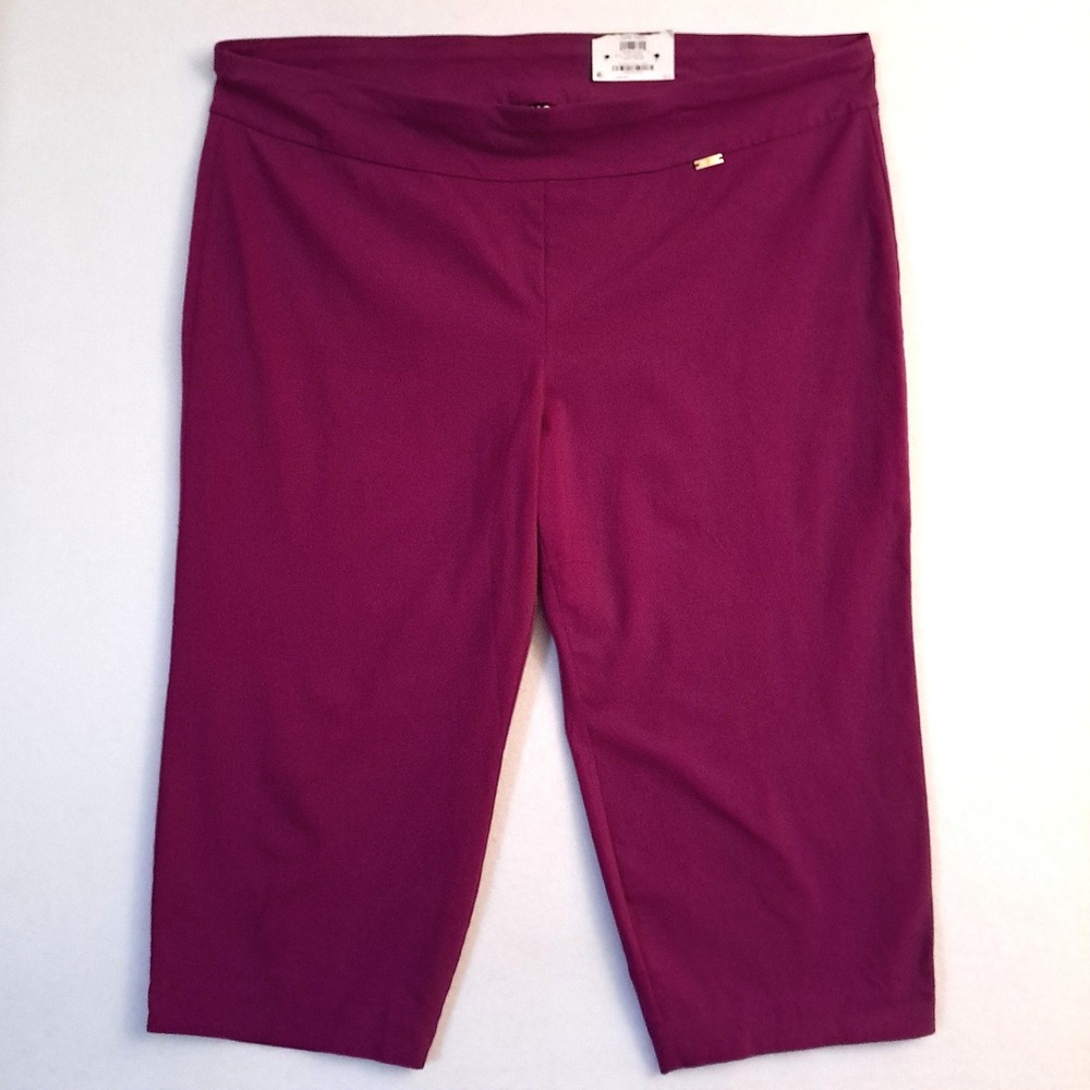 INC International Concepts Womens 28W NWT Violet Purple Pull On Stretch Capris